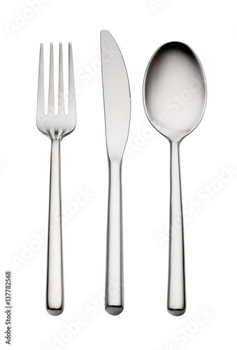 Fotografie, Obraz Fork spoon and knife