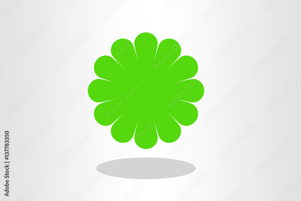 Illustration of green flower