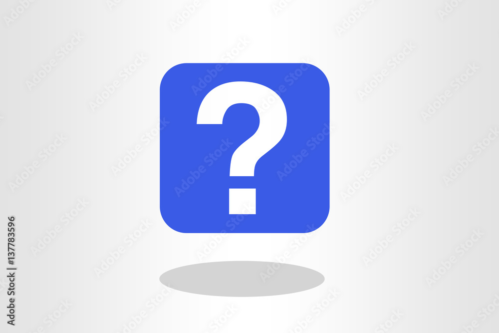 Illustration of blue question mark against plain background Illustration of blue question mark against plain background