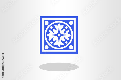 Blue square ornament design