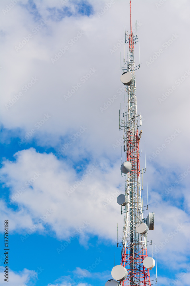 cellular phone antenna under clouds