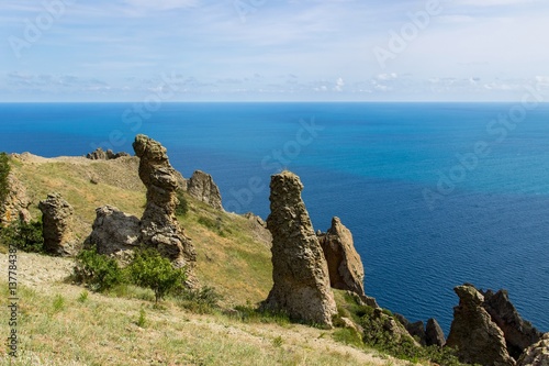 Stone figures in Karadag national park, Crimea