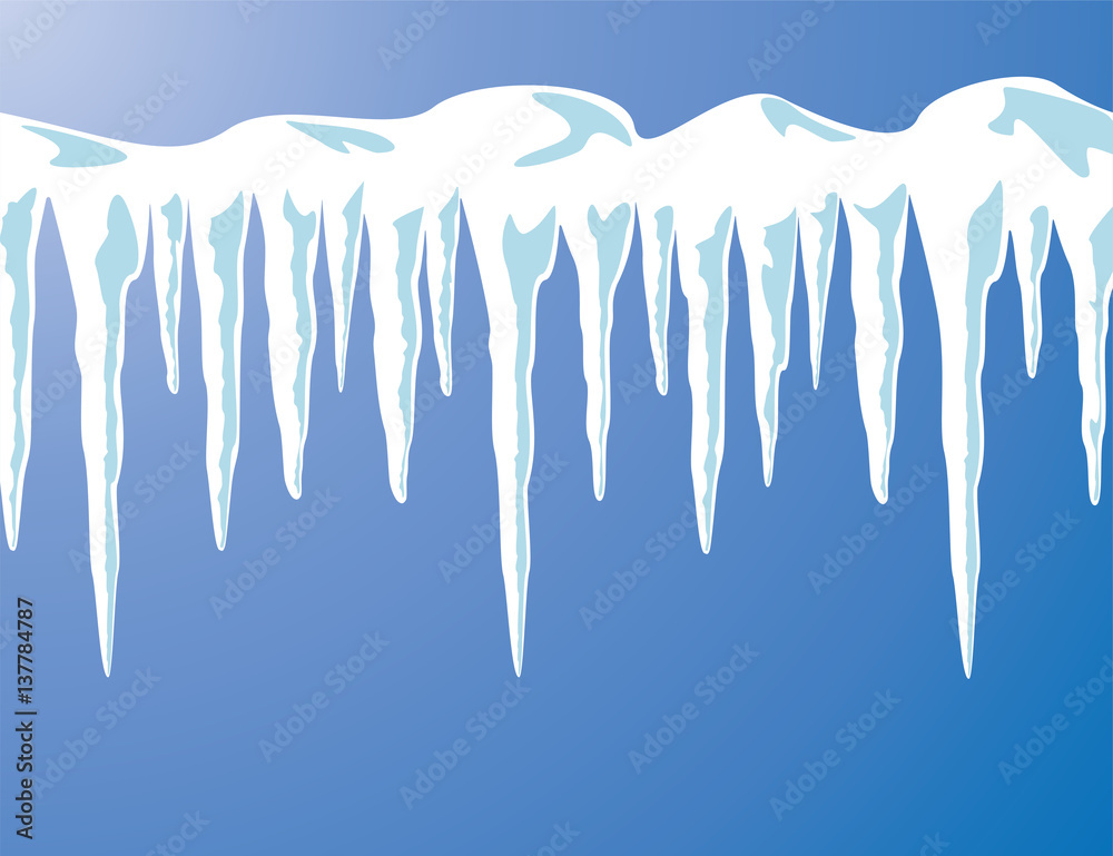 Naklejka premium vector icicles and snow background