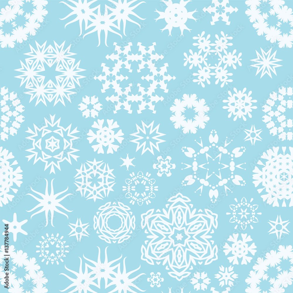 vector winter seamless snowflake background pattern vector winter seamless snowflake background pattern