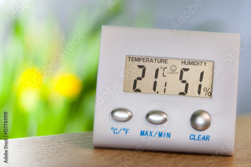 Electronic hygrometer and thermometer photo
