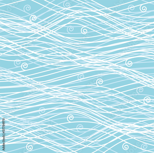 vector winter background pattern of wavy lines with curves