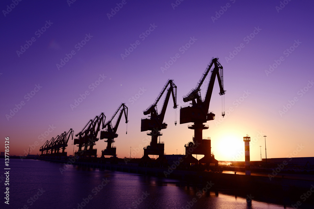 Obraz premium Gantry crane in the port