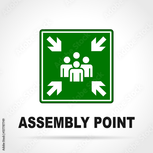 assembly point green sign