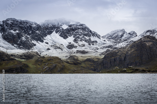 Mountain and Lake in Andes