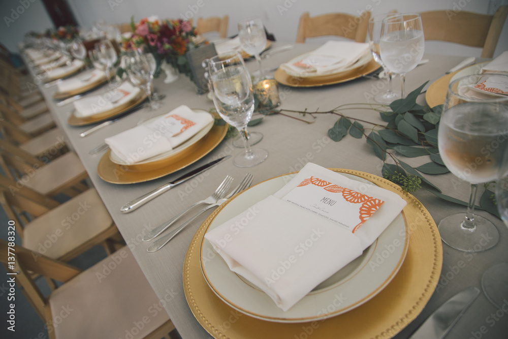 Fototapeta premium Menu at Wedding Reception