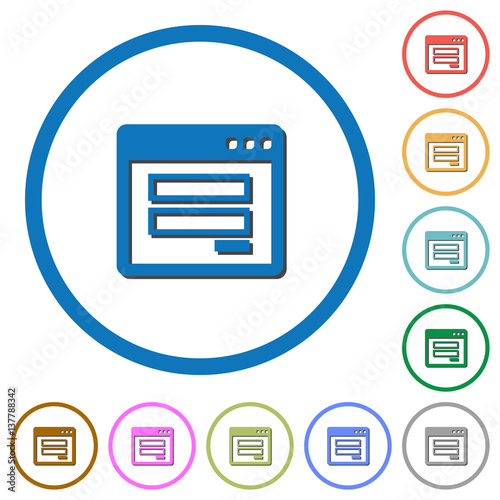 Login window icons with shadows and outlines
