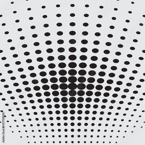 Halftone dots on white background. Vector illustration