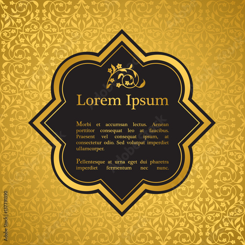 Background with gold floral pattern
