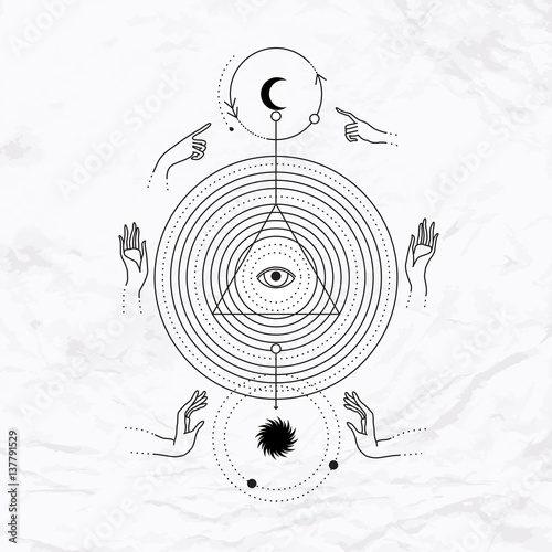 Geometric abstract mystic symbol