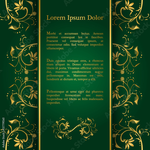 Background with gold floral pattern