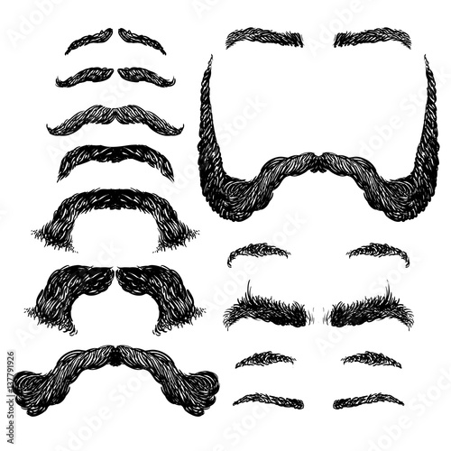 mustache and  eyebrows