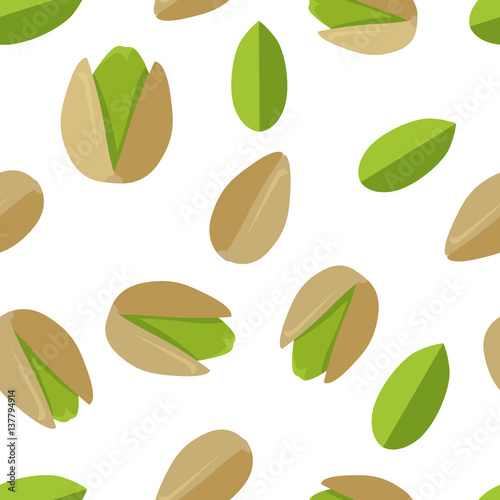 Wallpaper Mural Pistachios Seamless Pattern Vector in Flat Design. Torontodigital.ca