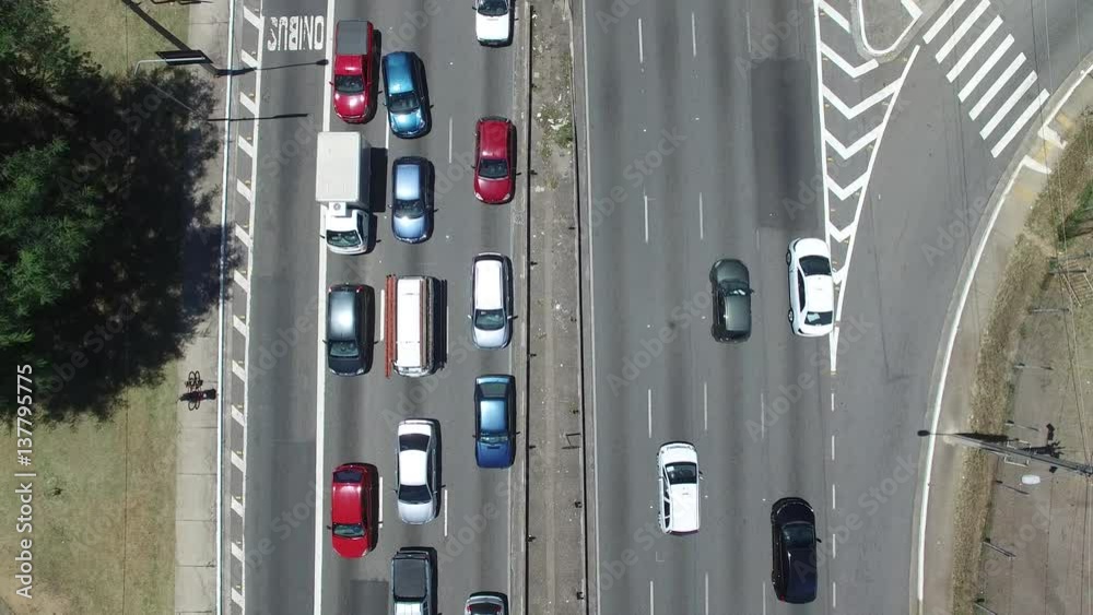Top View of Radial Leste Avenue, in Sao Paulo, Brazil Top View of Radial Leste Avenue, in Sao Paulo, Brazil