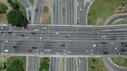 Top View of Radial Leste Avenue, in Sao Paulo, Brazil photo