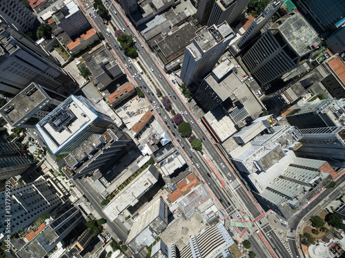 Top View of Consolacao Avenue, Sao Paulo, Brazil