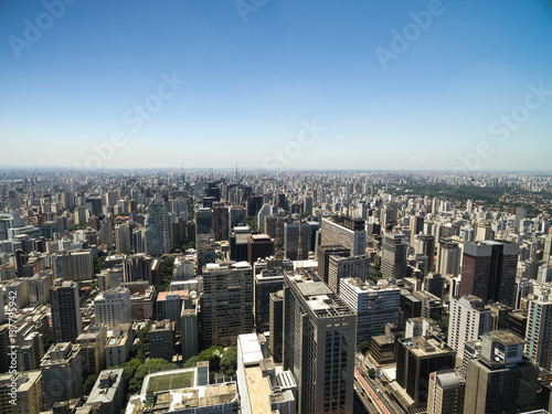 Aerial View of Paulista Avenue, Sao Paulo, Brazil