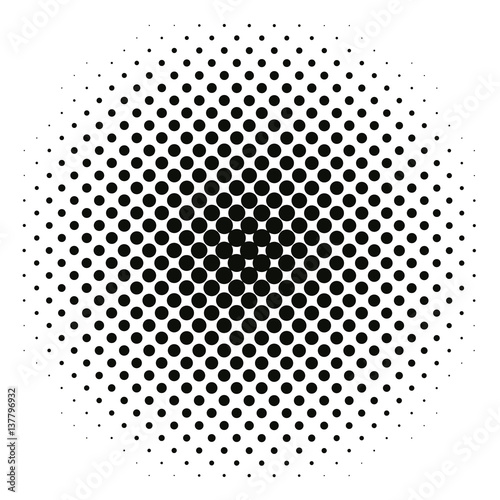 PrintVector halftone geometric background. Grunge abstract half tone dotted texture. Monochrome graphic for print, dtp or presentation. Vintage style design