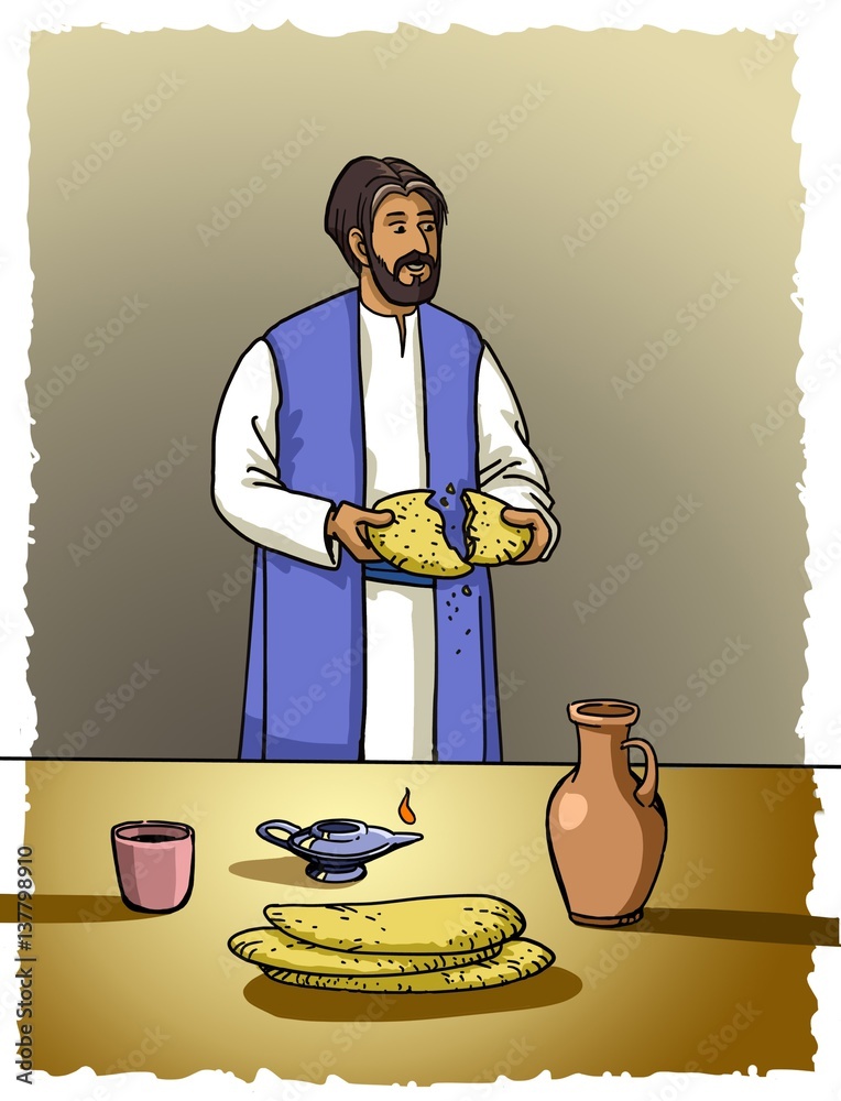 Ilustrace „jesus Christ With His Disciples The Lords Supper Holds