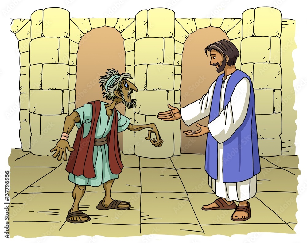 Jesus Heals A Withered Hand Stock Illustration Adobe Stock