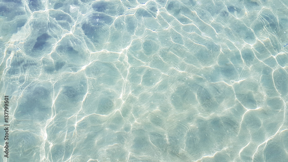 Fototapeta premium blue water wave with shining white twinkling from the sun