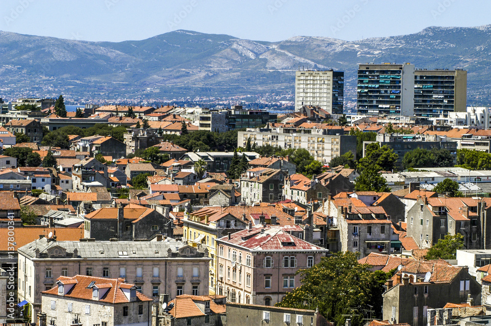 Split, city view from tower, Croatia, Dalmatia