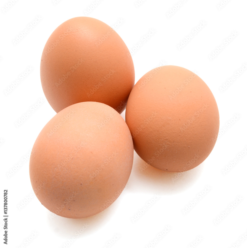 Organic brown eggs isolated on white background Organic brown eggs isolated on white background