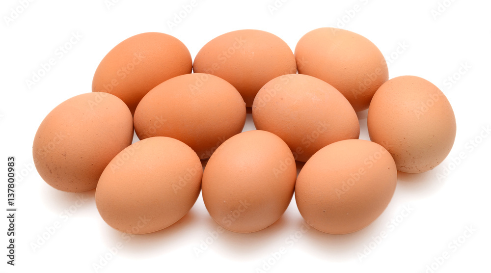 Organic brown eggs isolated on white background Organic brown eggs isolated on white background