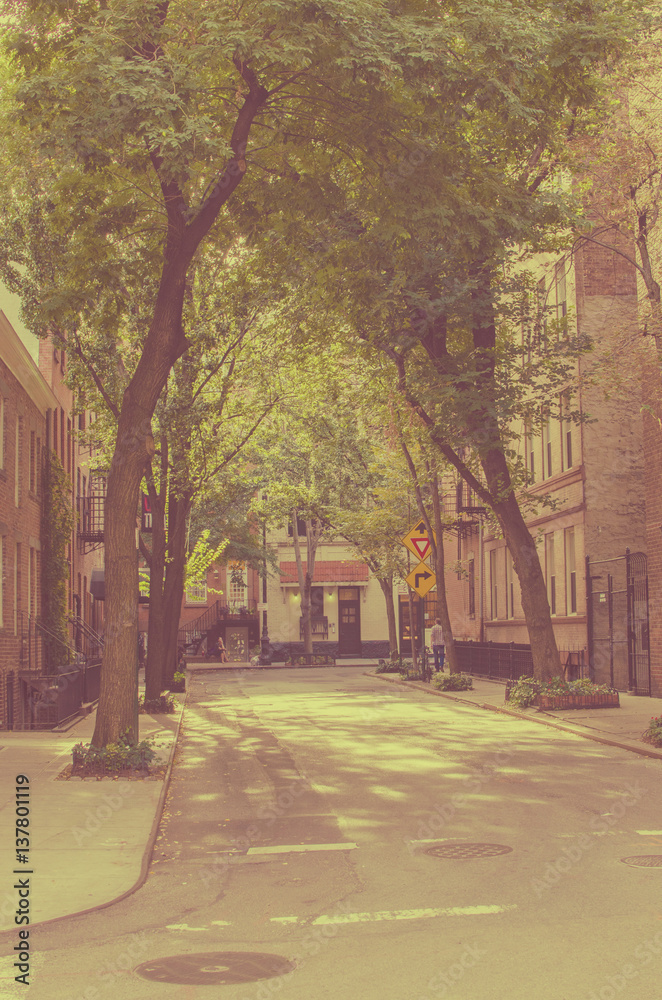 New York city. Street Old style image. Vintage