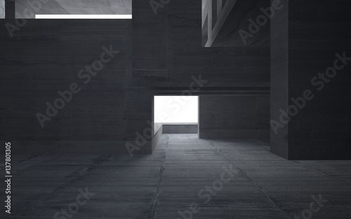 Abstract interior of  concrete. Architectural background. 3D illustration and rendering  © SERGEYMANSUROV