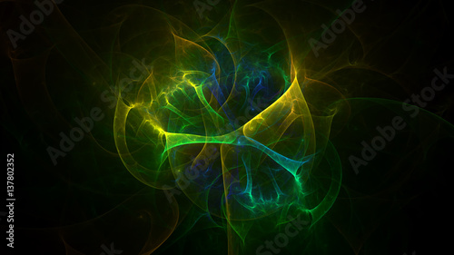 3D rendering abstract fractal light background