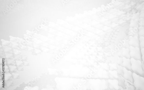 Obraz na płótnie An array of glowing smooth objects. 3D illustration. 3D rendering w salonie