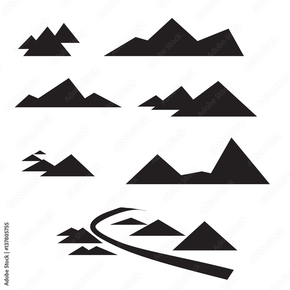 abstract vector design mountain path flat icon abstract vector design mountain path flat icon