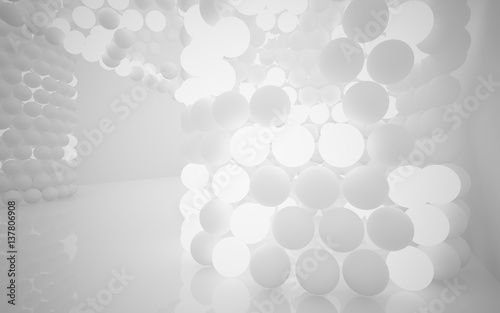 The structure of the white spheres. DNA. 3D illustration. 3D rendering © SERGEYMANSUROV
