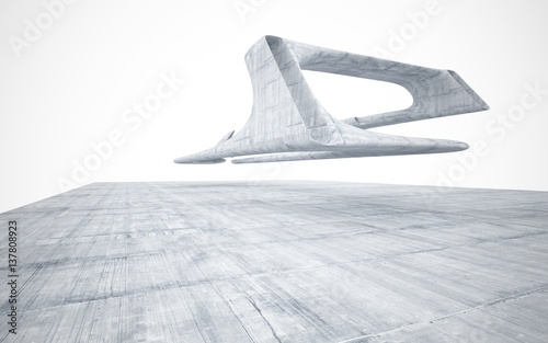 Empty dark abstract concrete room smooth interior. Architectural background. 3D illustration and 