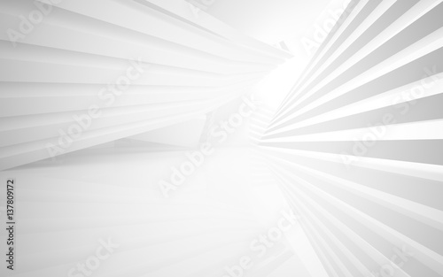 Obraz na płótnie Abstract white interior highlights future. Architectural background. 3D illustration and rendering w salonie