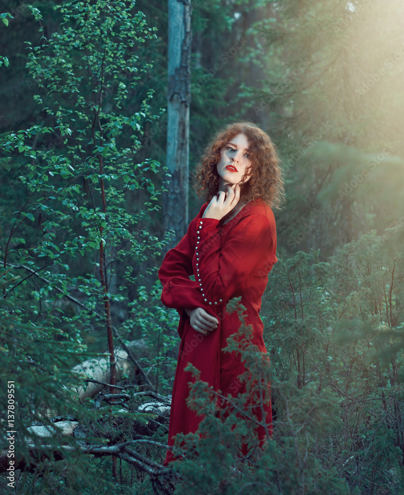 Fototapeta premium woman the mystical forest