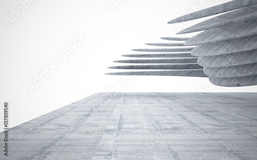 Empty dark abstract and concrete smooth interior. Architectural background. 3D illustration and rendering