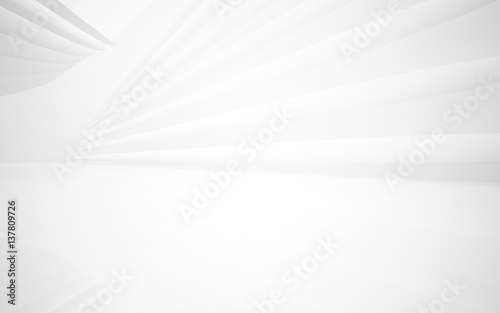 Obraz na płótnie Abstract smooth white interior of the future. Architectural background. 3D illustration and rendering w salonie