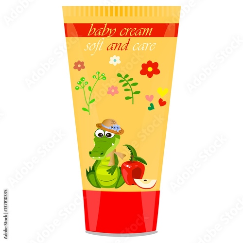 Baby cream tube with kids design