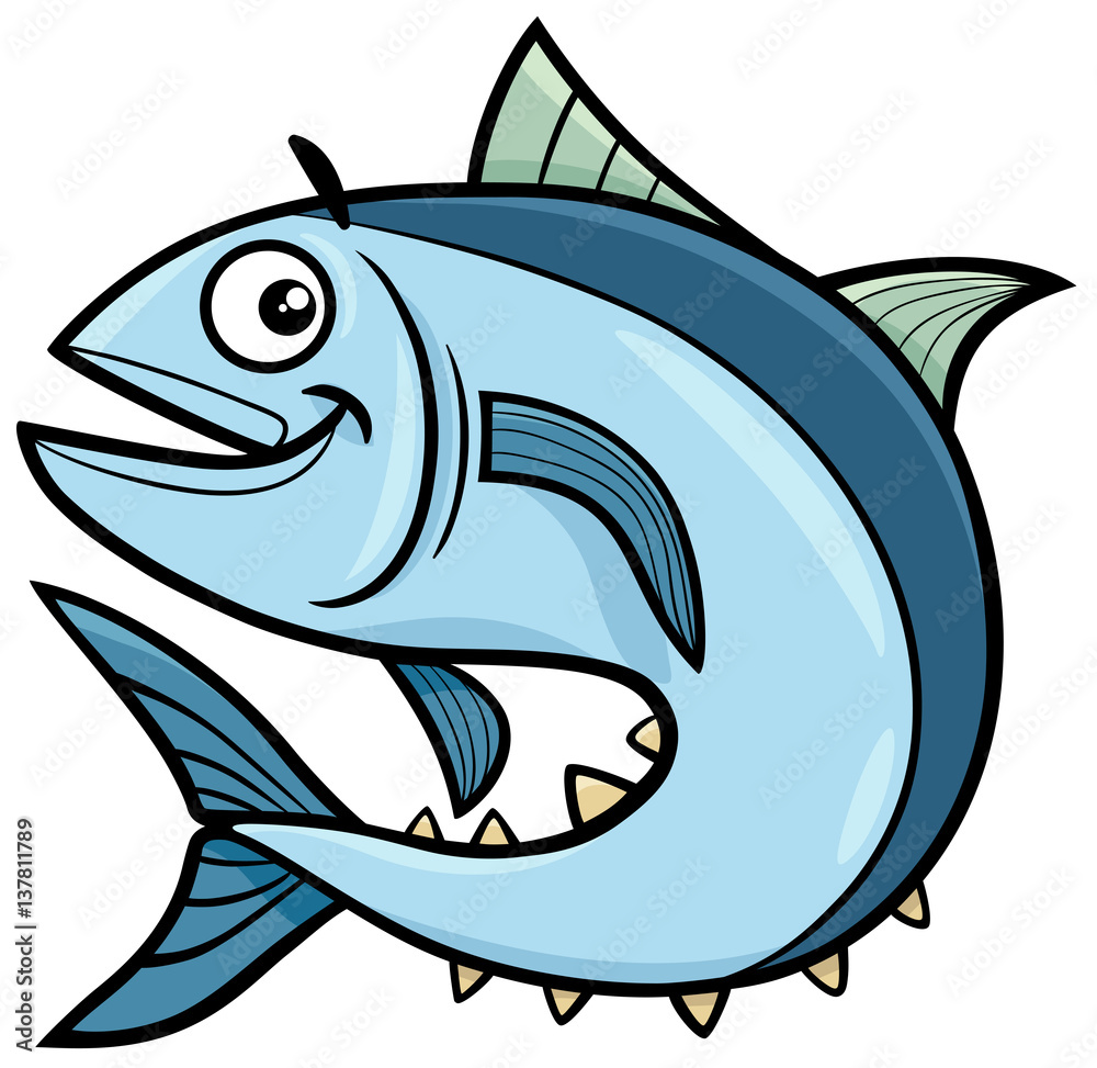 Fototapeta premium tuna fish cartoon character