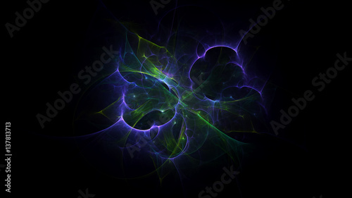 3D rendering abstract fractal light background