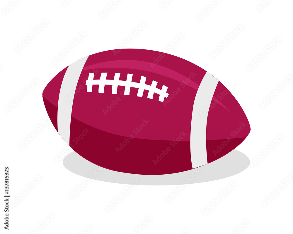 American Football. Red Soccer Ball. Sport Game