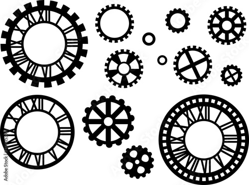 drawing of a set of gears and dials