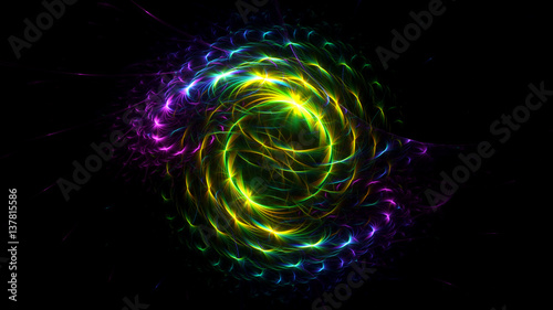 3D rendering abstract fractal light background