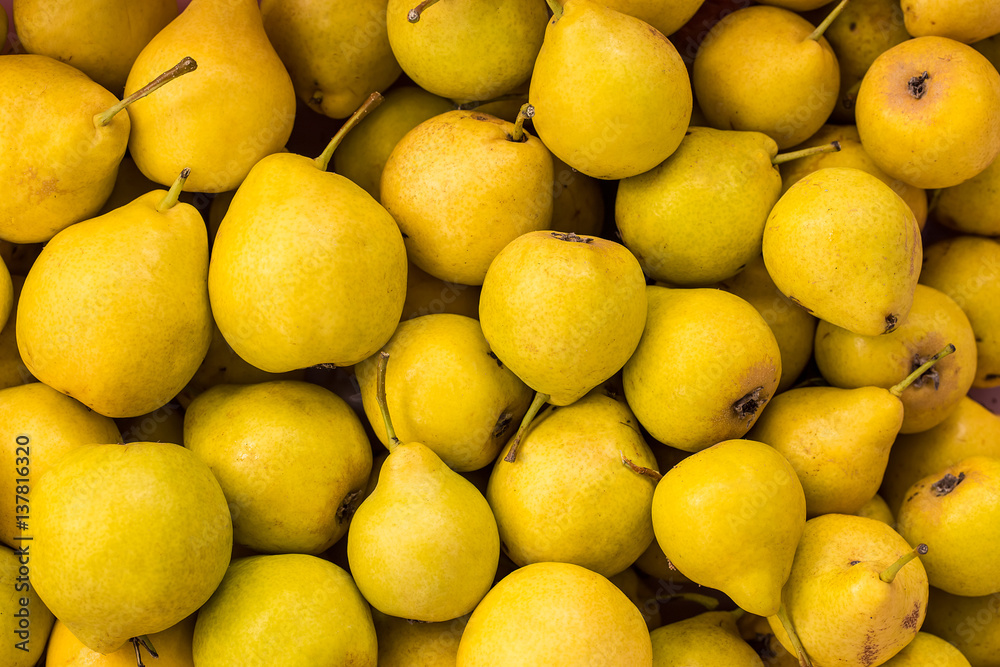 Beautiful ripe yellow pear background